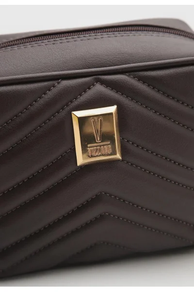 Bolsa Feminina Vizzano Chevron Marrom com Alça Transversal Produto Bolsa Feminina Vizzano Chevron Marrom com Alça Transversal