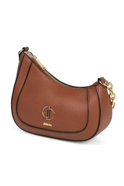 Produto Bolsa Feminina Dakota de Ombro Castanho com Detalhes Metalizados