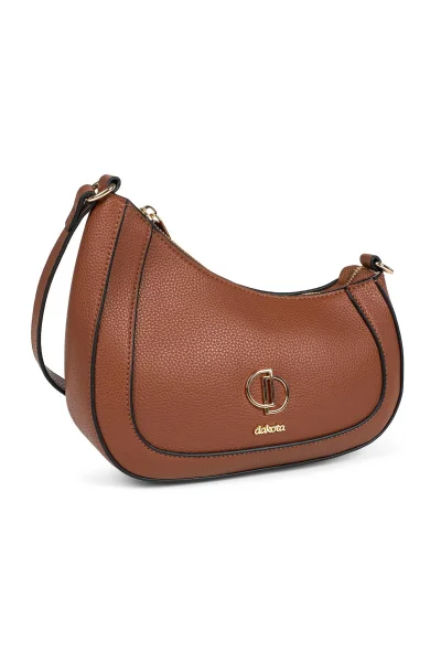 Produto Bolsa Feminina Dakota de Ombro Castanho com Detalhes Metalizados