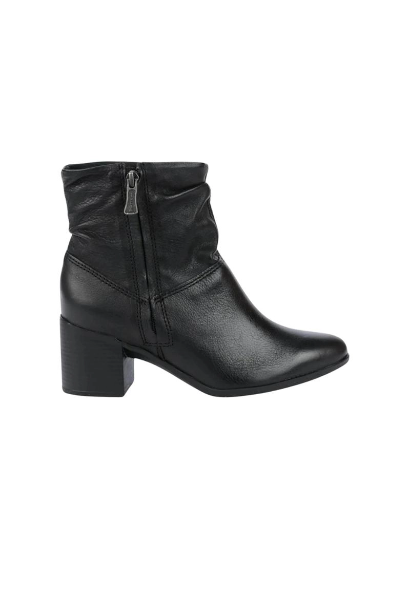 Bota Bottero Cano Baixo Couro Burnish Feminina Preta