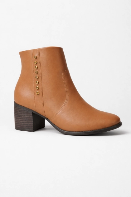 Produto - Bota Comfortflex Cano Curto Feminina Marrom Whisky