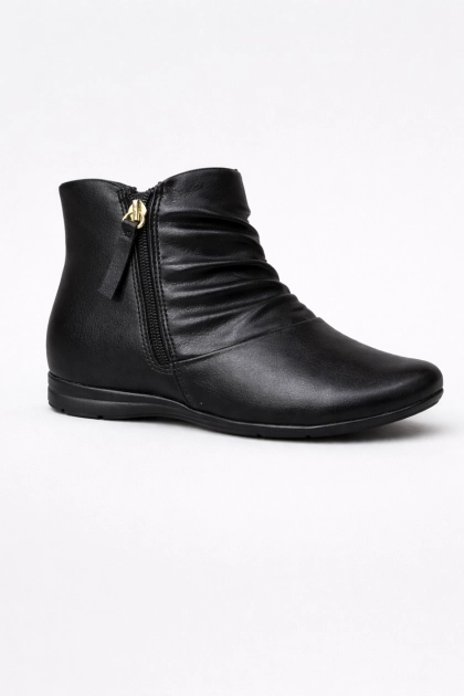 Produto - Bota Comfortflex Cano Curto Feminina Preta