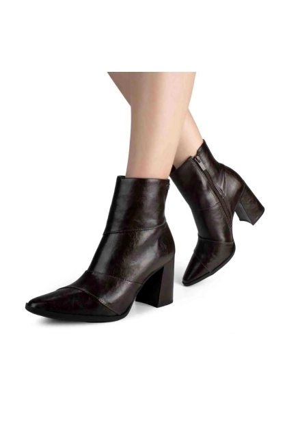 Produto Bota Dakota Cano Curto Bico Fino Salto Bloco Ristretto