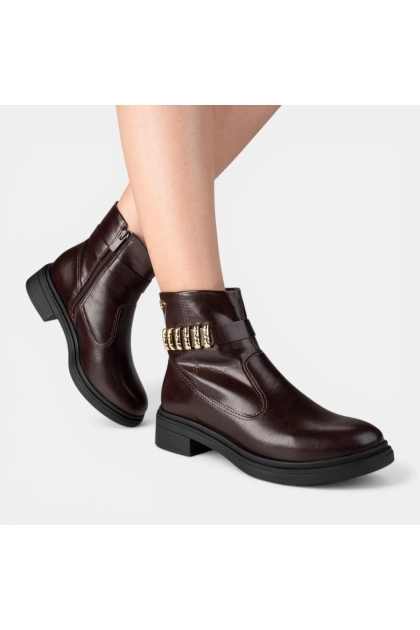 Produto Bota Dakota Cano Curto Salto Bloco Feminina Marrom