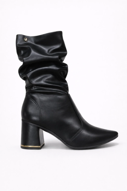 Produto - Bota Dakota Slouch Cano Médio Salto Bloco Feminina Preta