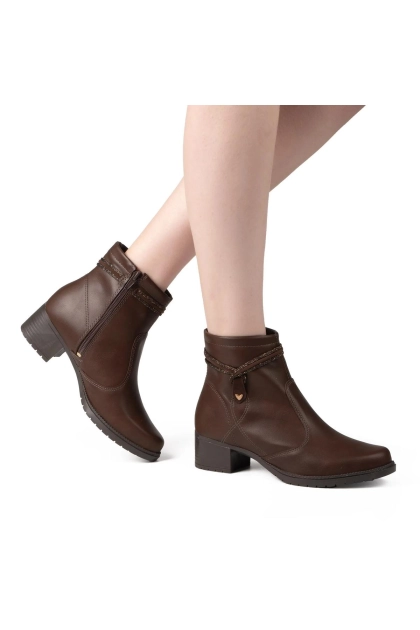 Produto Bota Feminina Mississipi Cano Curto Café