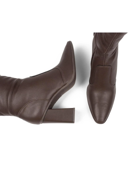 Bota Feminina Mississipi Cano Longo Café Salto Bloco Produto Bota Feminina Mississipi Cano Longo Café Salto Bloco