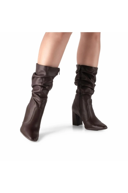 Bota Feminina Mississipi Cano Longo Café Salto Bloco Produto Bota Feminina Mississipi Cano Longo Café Salto Bloco