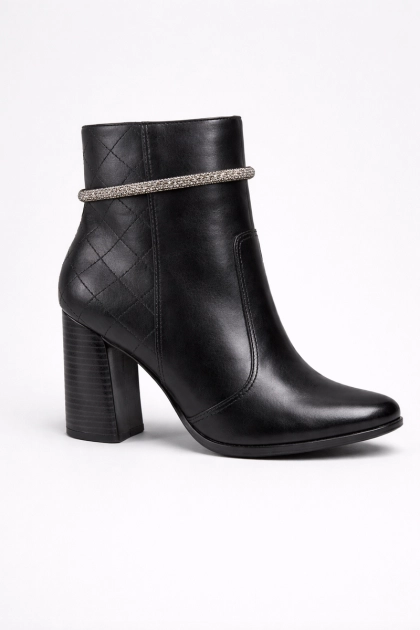 Bota Ramarim Brilho Salto Médio Feminina Preta Produto - Bota Ramarim Brilho Salto Médio Feminina Preta