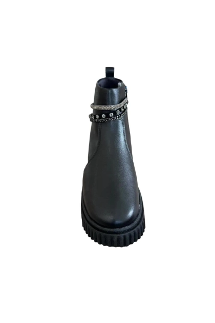 Produto Bota Ramarim Coturno Brilho Feminina Preta