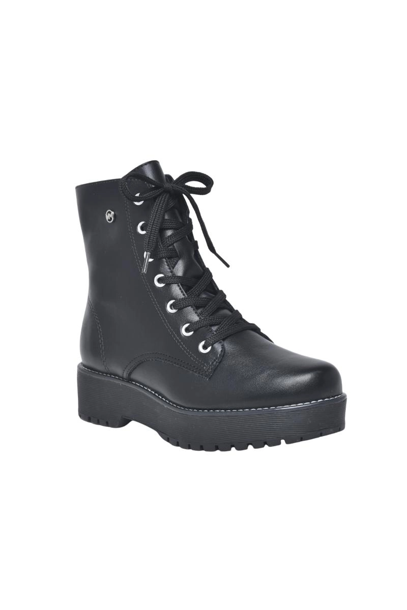 Bota Via Marte Coturno Recortes Feminina Preta