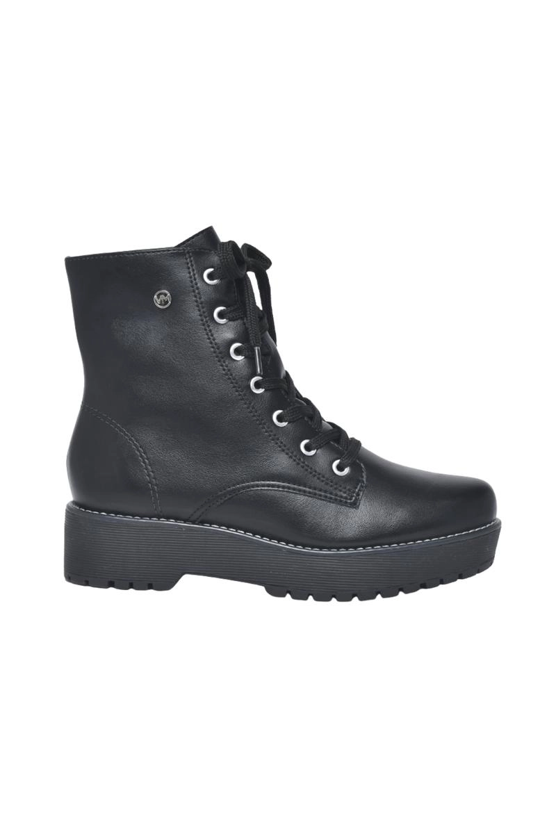 Bota Via Marte Coturno Recortes Feminina Preta
