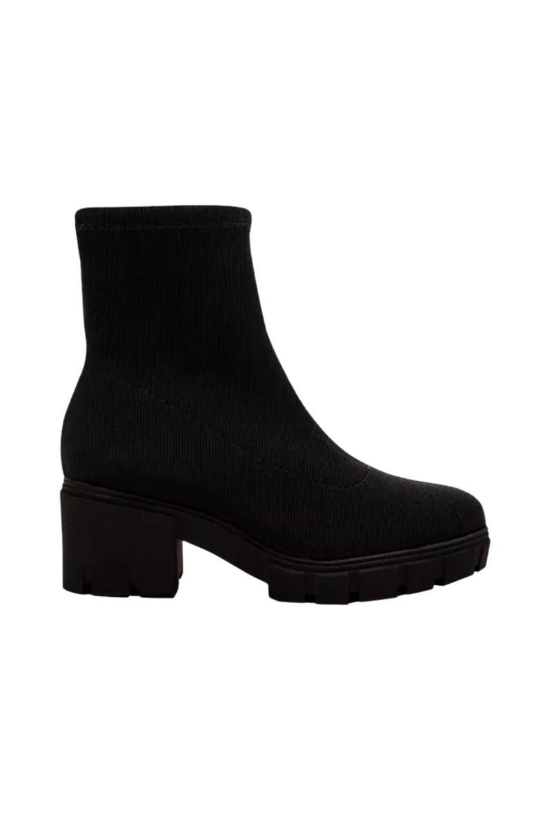 Bota Via Marte Malha Cano Curto Feminina Preta