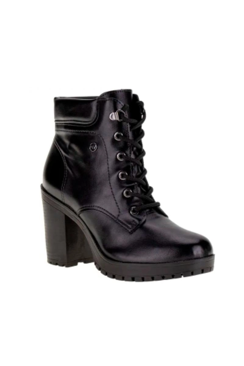 Bota Via Marte Salto Alto Tratorado Feminino Dark Black