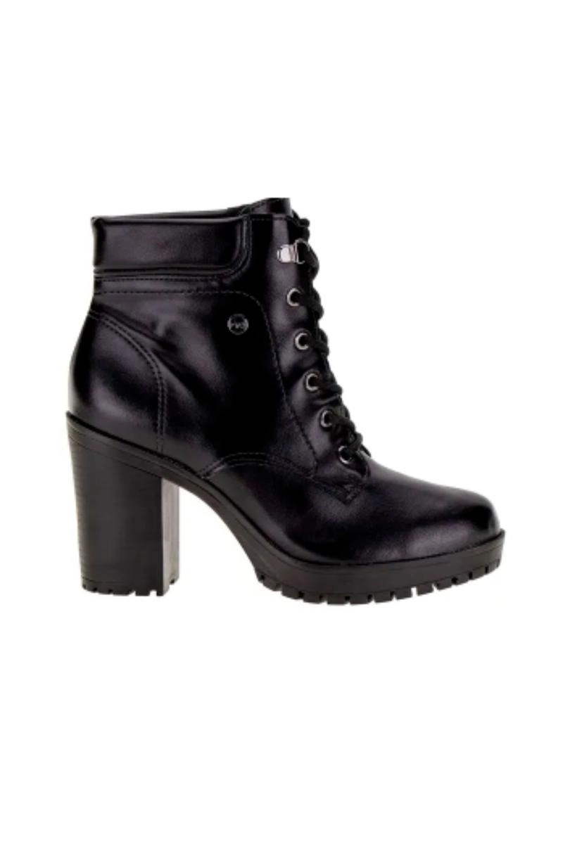 Bota Via Marte Salto Alto Tratorado Feminino Dark Black