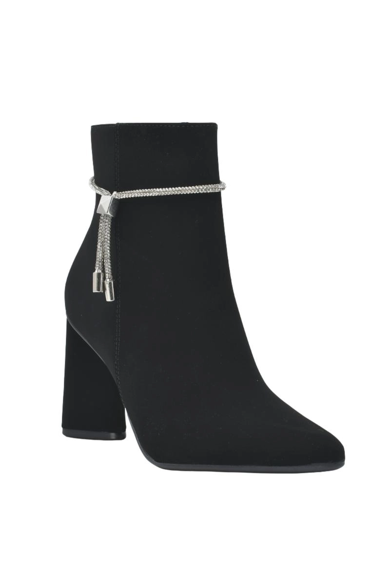Bota Via Marte Salto Pingentes Feminina Preta Nobuck