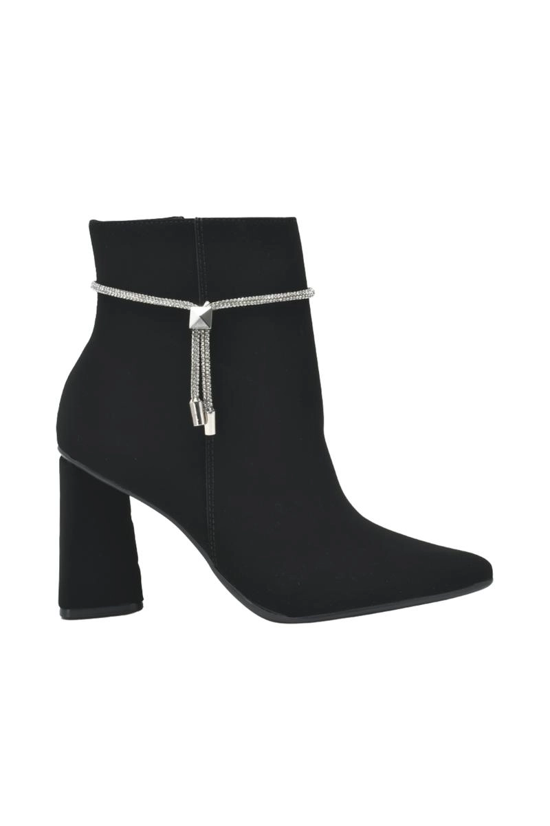 Bota Via Marte Salto Pingentes Feminina Preta Nobuck