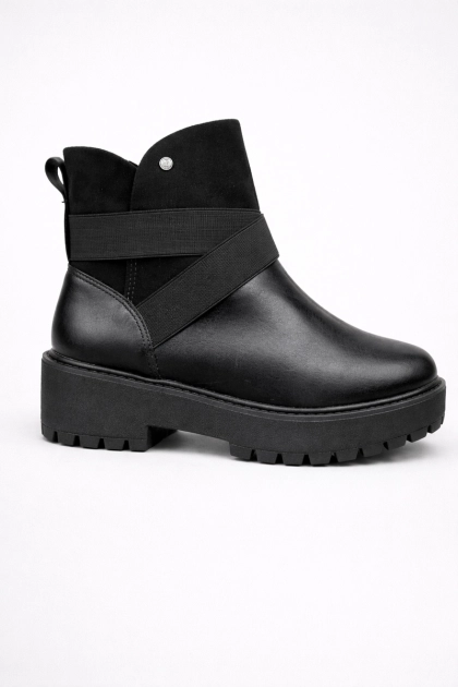 Produto - Bota Comfortflex Coturno Feminina Preta