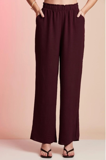 Produto - Calça Aishty Pantalona Feminino Bordo 