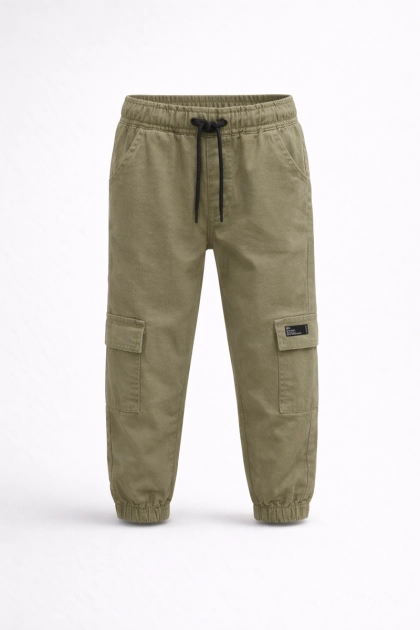 Calça Garota Lua Jogger Infantil Masculina Sarja Cáqui Produto Calça Garota Lua Jogger Infantil Masculina Sarja Cáqui