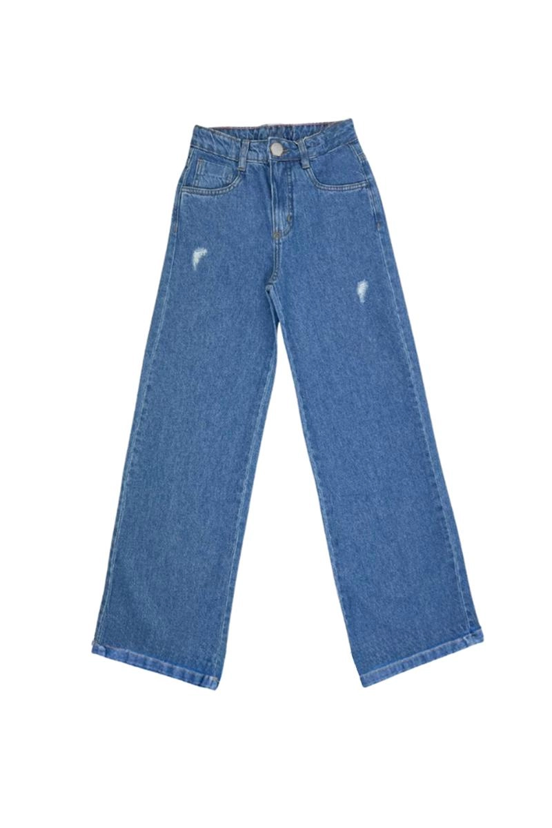 Produto - Calça Garota Lua Wide Leg Feminino Azul Claro