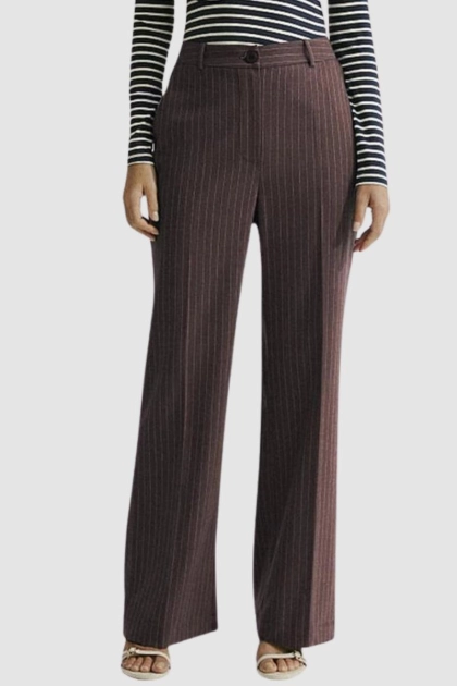 Produto - Calça Le Richard Alfaiataria Risca Giz Feminina Chocolate