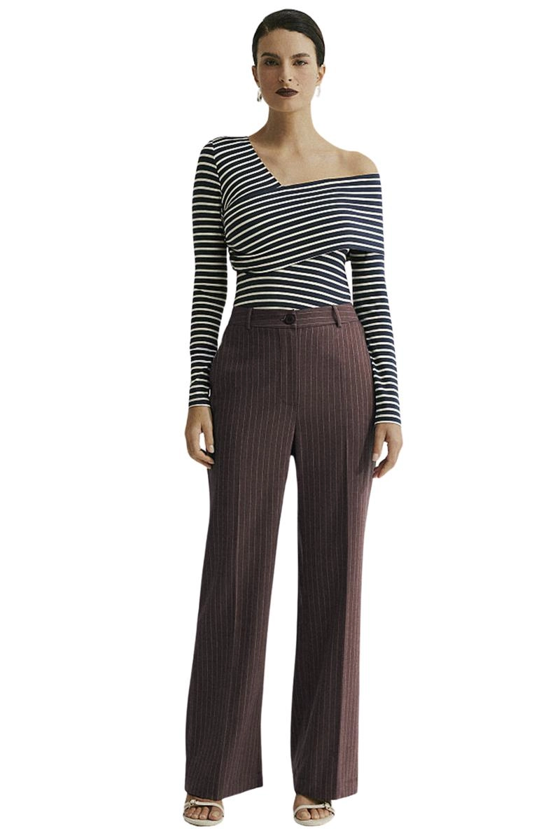 Calça Le Richard Alfaiataria Risca Giz Feminina Chocolate
