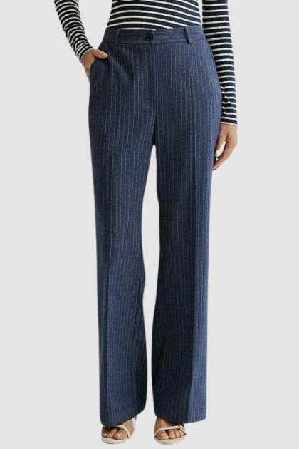 Produto - Calça Le Richard Alfaiataria Risca Giz Feminina Denim