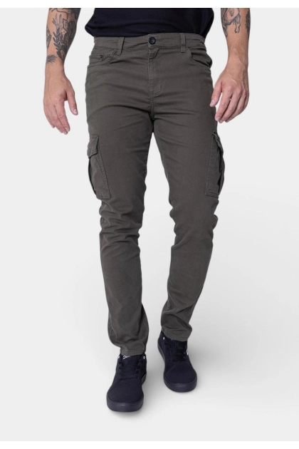 Calça Max Denim Cargo Sarja Masculina Verde Produto Calça Max Denim Cargo Sarja Masculina Verde