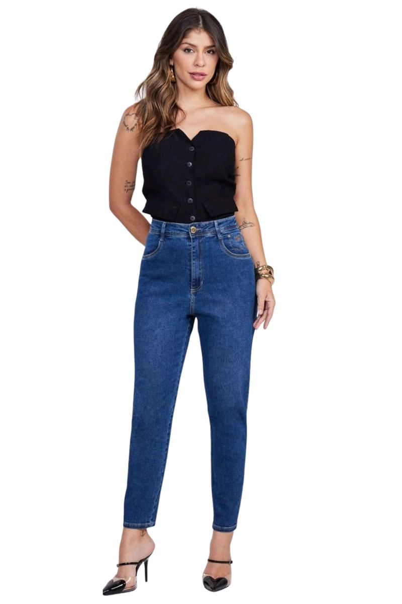 Calça Max Denim Mom Feminina Jeans 