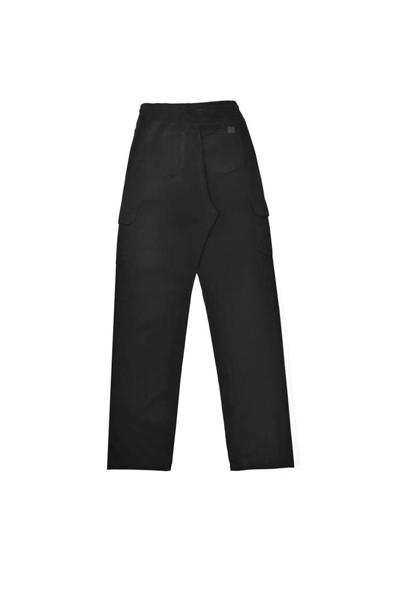 Calça Max Denim Sarja Cargo Masculina Preta