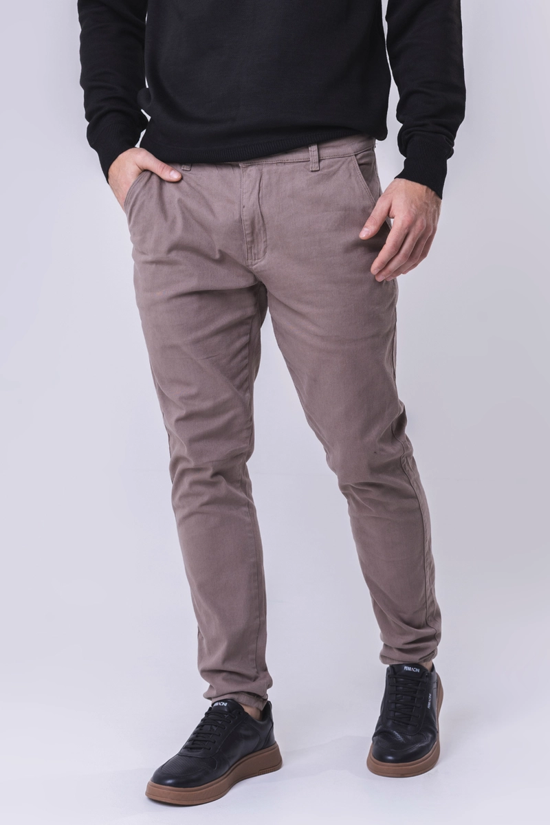 Calça Max Denim Sarja Masculina Caqui