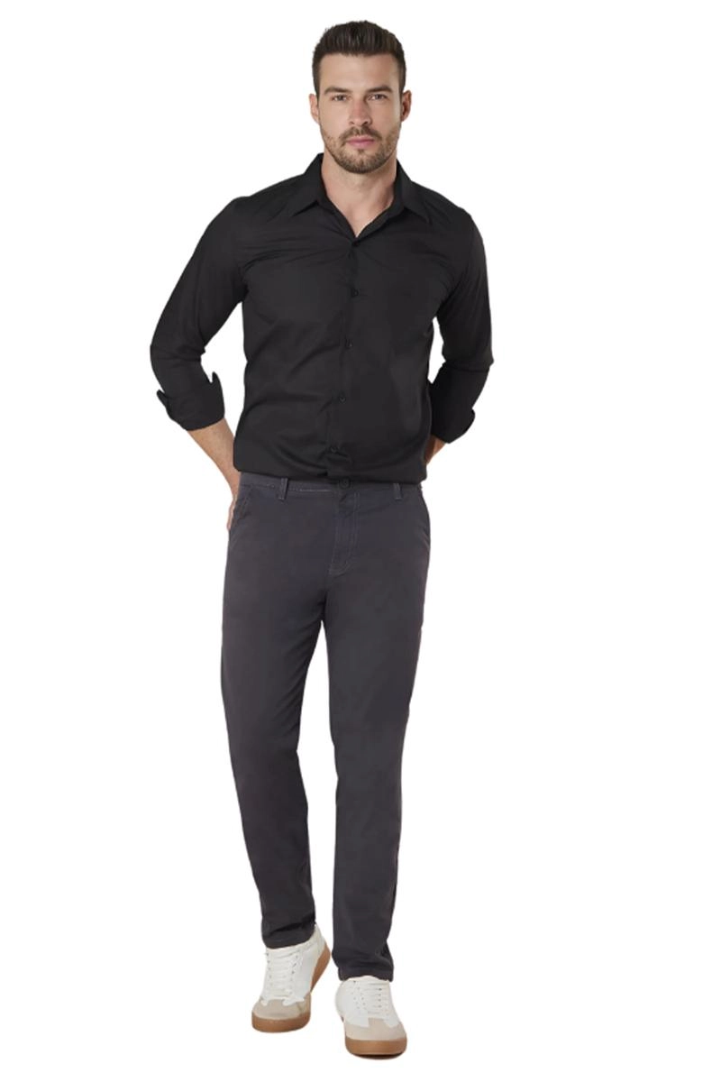 Calça Max Denim Sarja Masculina Chumbo