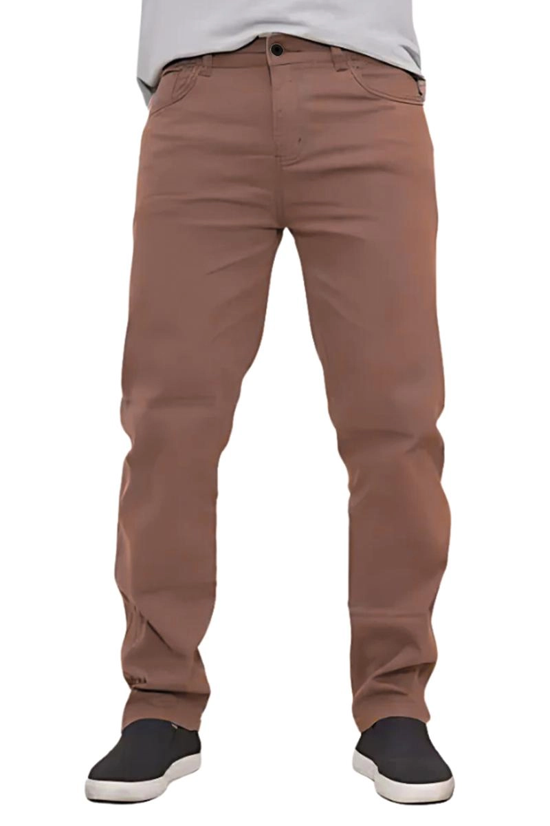 Calça Max Denim Sarja Masculina Marrrom