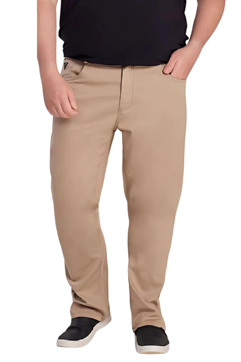 Produto - Calça Max Denim Sarja Plus Size Masculina Bege