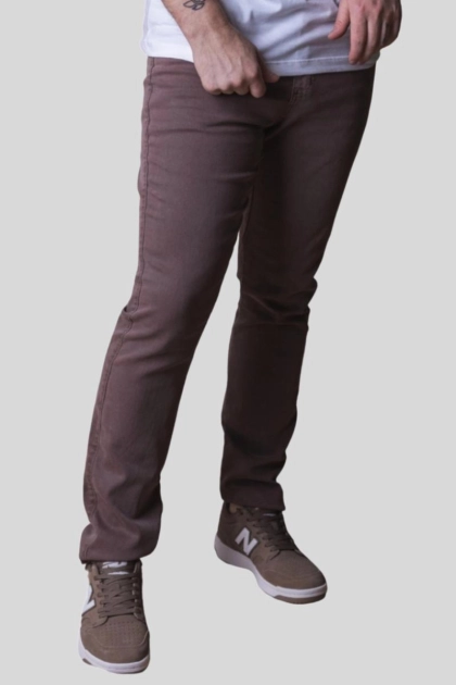 Calça Max Denim Sarja Red B Masculina Marrrom Produto - Calça Max Denim Sarja Red B Masculina Marrrom