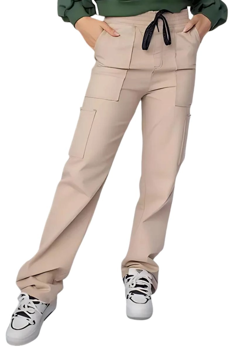 Produto - Calça Max Denim Sarja Wide Leg Bege