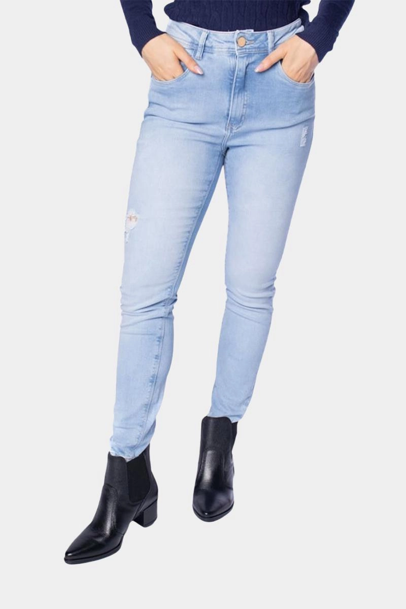 Produto - Calça Max Denim Skinny Cós Alto Feminina Jeans 