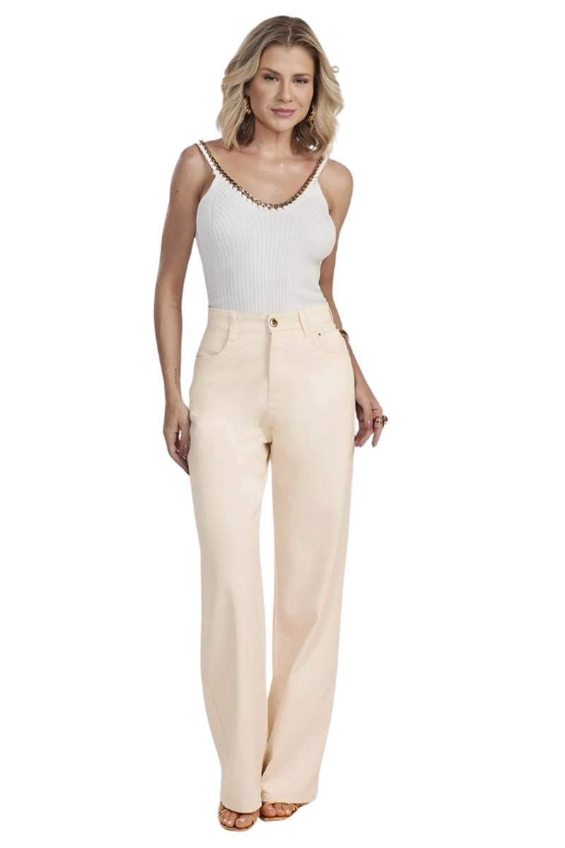Calça Max Denim Wide Leg Feminina Jeans 