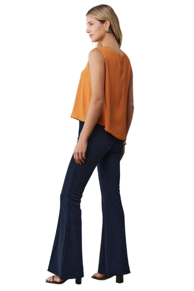 Calça Mixxon Flare Bengaline Feminina Marinho