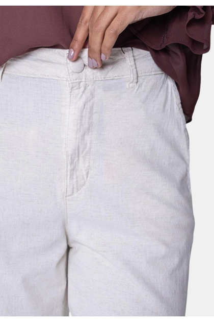 Produto Calça Pitt Alfaiataria Wide Leg Feminina Linho