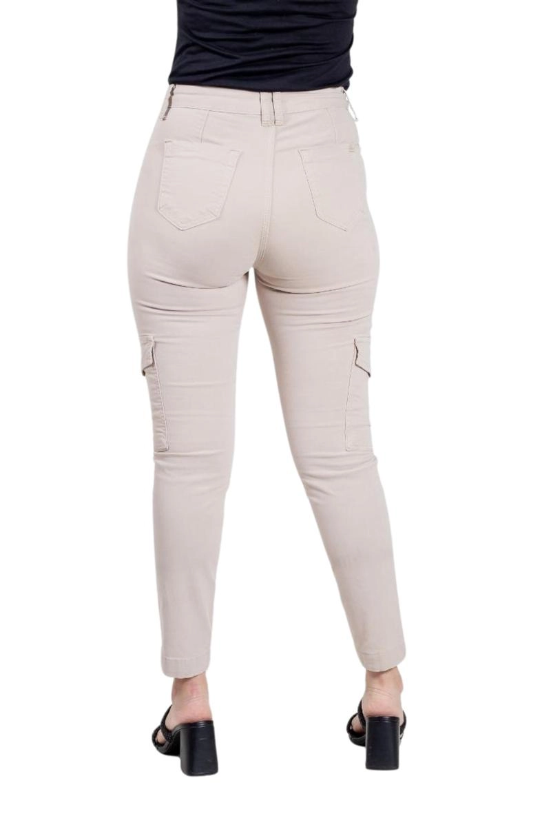 Calça Voox Cargo Sarja Feminina Bege