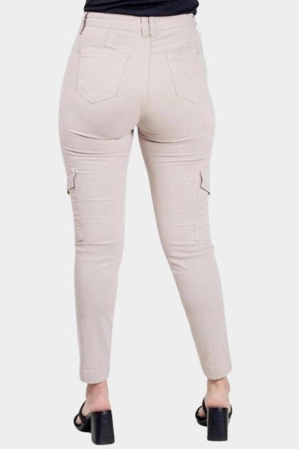Calça Voox Cargo Sarja Feminina Bege Produto Calça Voox Cargo Sarja Feminina Bege