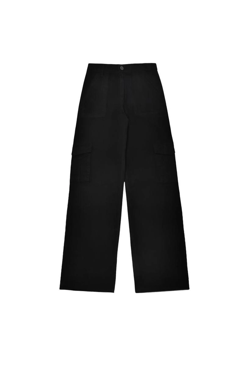 Calça Voox Wide Leg Cargo Feminina Preta