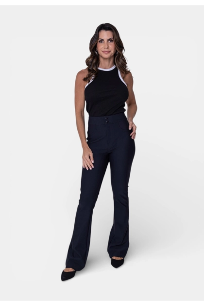 Produto - Calça Bonequim Flare Anatômica Feminina Preta