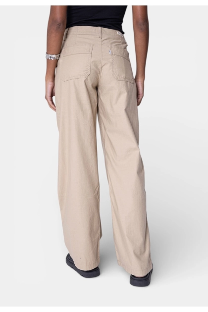 Calça Levis Wide Leg Sarja Feminina Bege Produto Calça Levis Wide Leg Sarja Feminina Bege