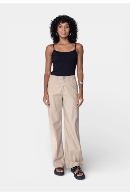 Calça Levis Wide Leg Sarja Feminina Bege