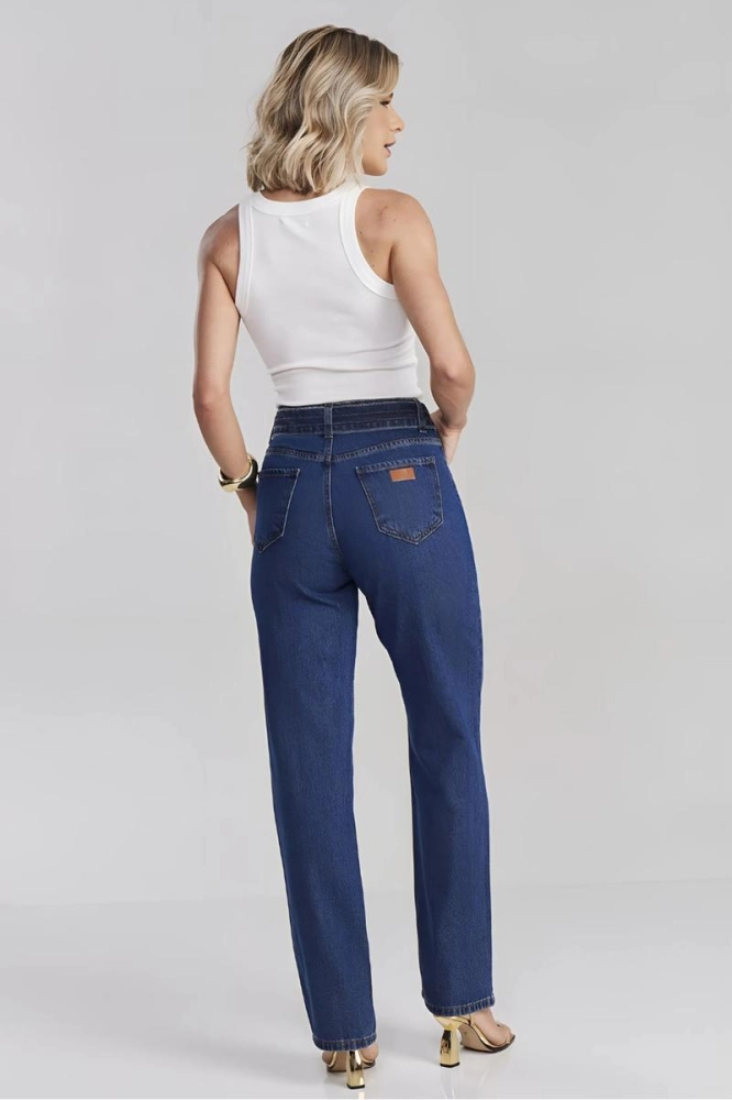 Produto Calça Max Denim Reta Feminina Jeans