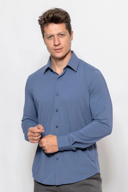 Produto - Camisa Crocker Manga Longa Masculino Azul médio 