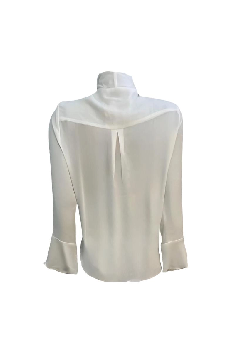 Camisa Ellen One Babados Manga Longa Feminino Off White